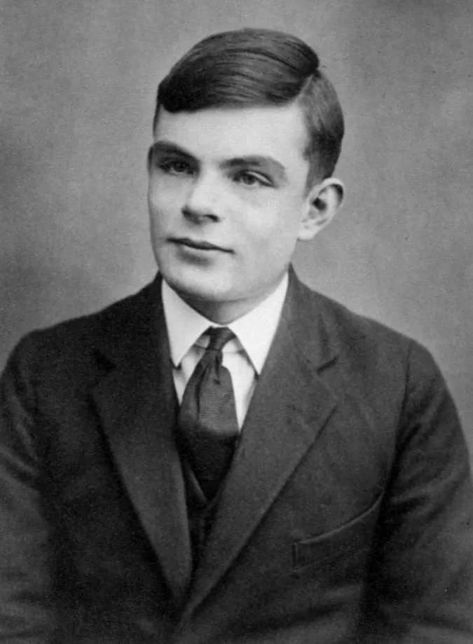 Alan Turing aged sixteen: a passport photograph taken in 1928–29.