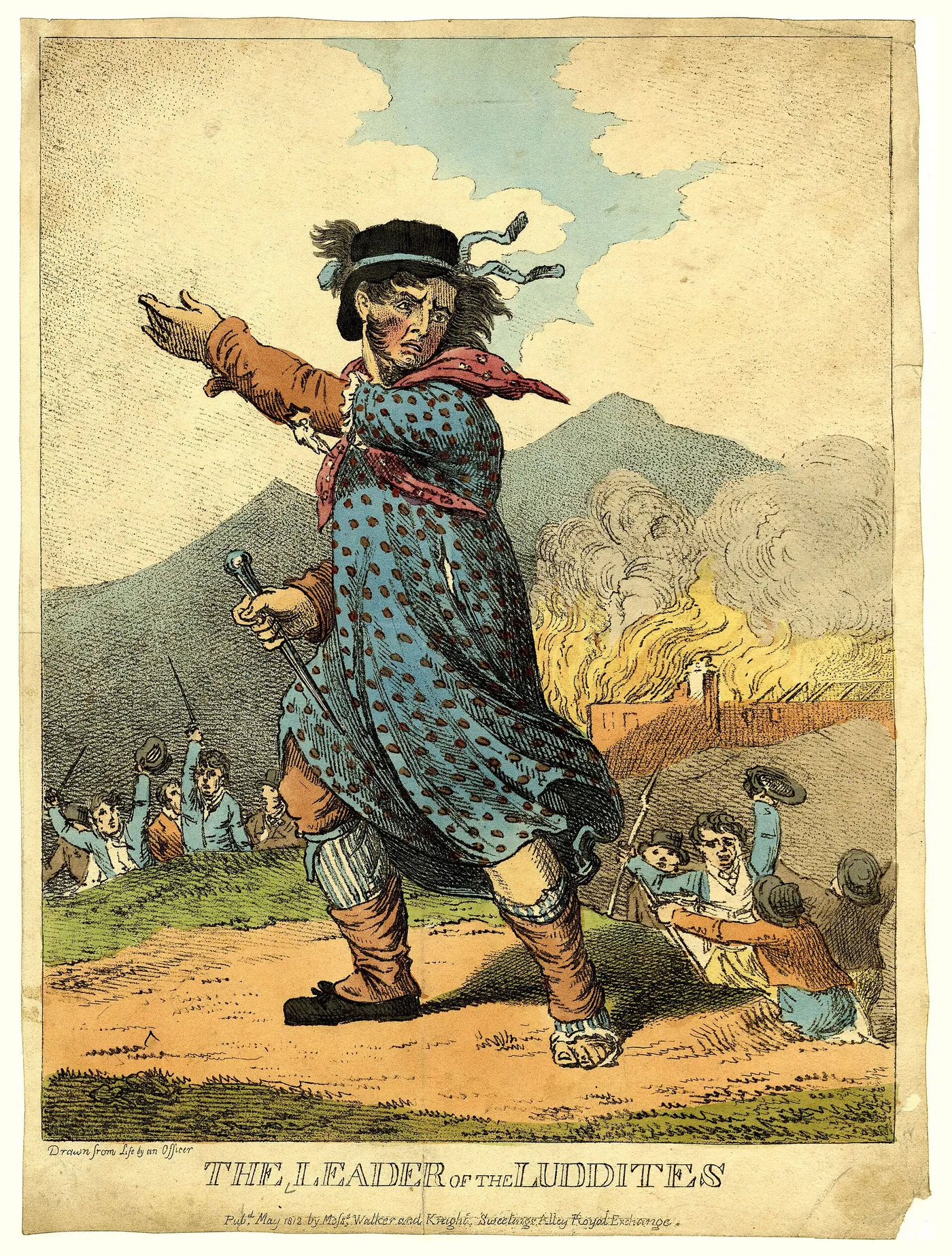 "The Leader of the Luddites", a print published in London in May 1812. An anonymous figurehead whom no one ever identified.